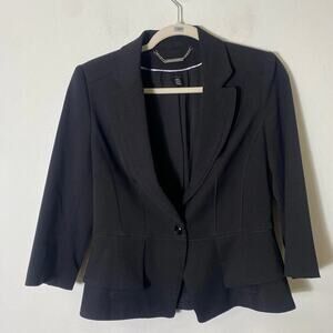Black Structured Blazer White Black Sz 4